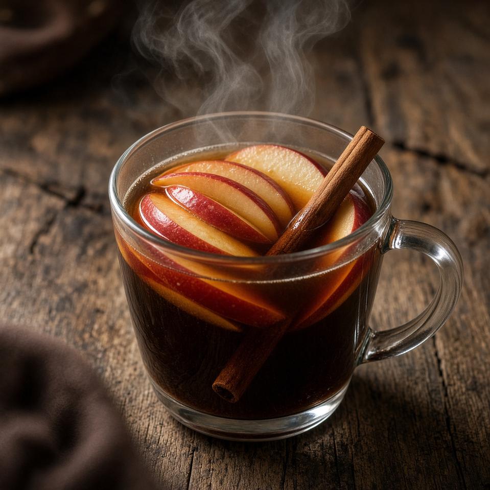 طبق قهوة التفاح الدافئة