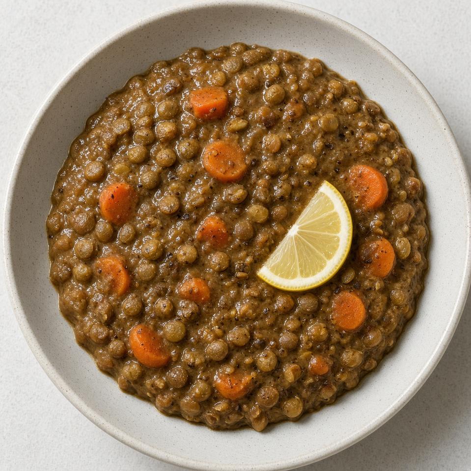طبق يخنة العدس بالجزر
