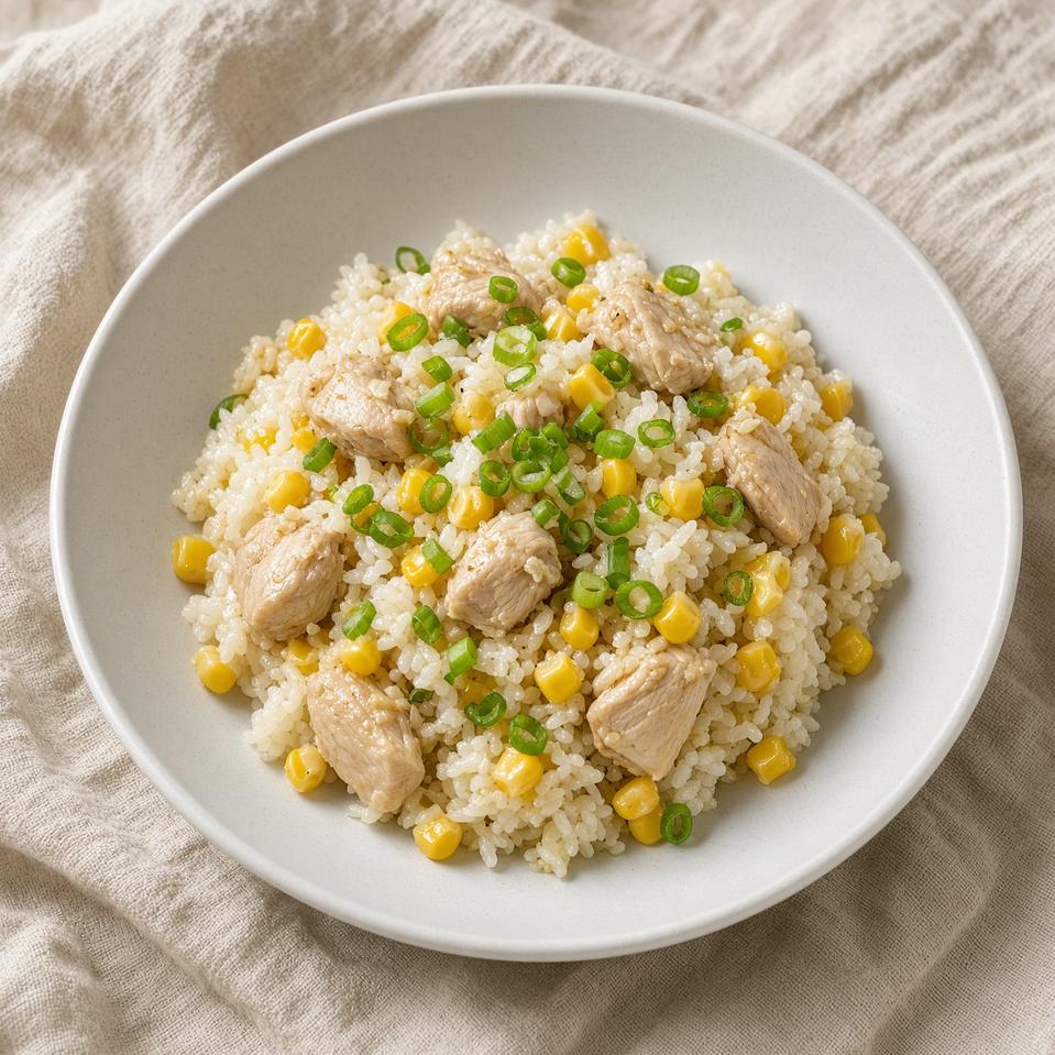 طبق أرز الذرة والدجاج